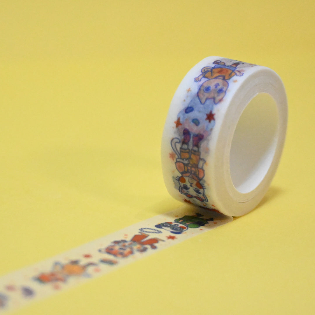(MT105) Ruban Washi Original Rainbowholic x Tazdaunicorn Motif Animaux Mode