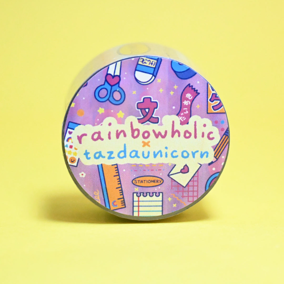 (MT124) Original Rainbowholic x Tazdaunicorn Doki Doki Kira Kira Bungu 2.5CM Hologram Tape