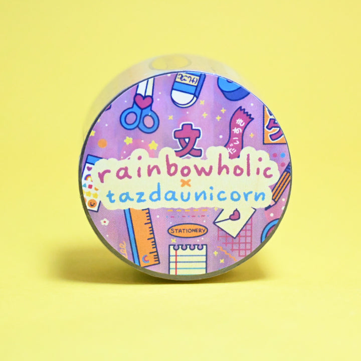 (MT124) Original Rainbowholic x Tazdaunicorn Doki Doki Kira Kira Bungu 2.5CM Hologram Tape
