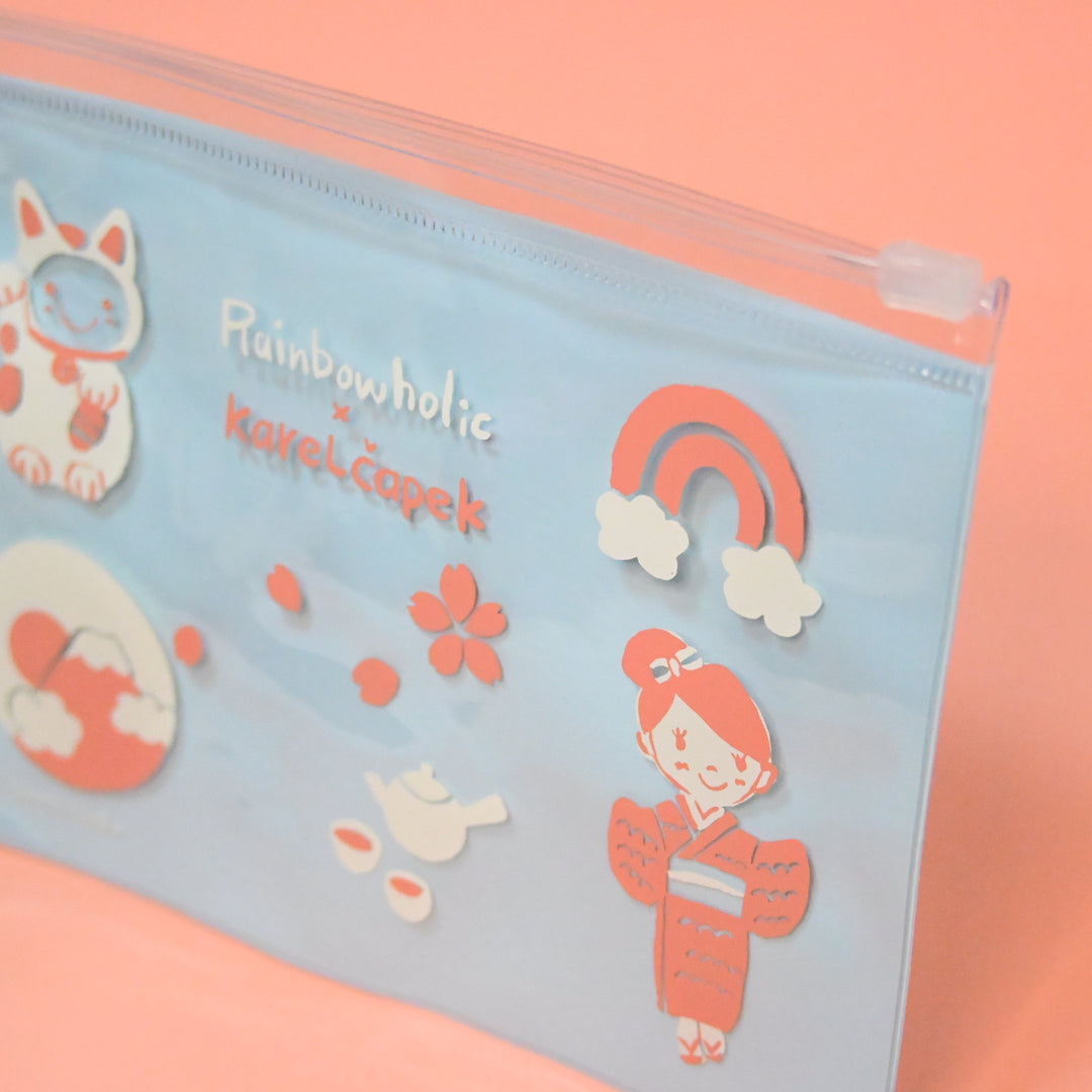 Rainbowholic x Karel Capek Blue Flat Pouch + Sticker Sheet