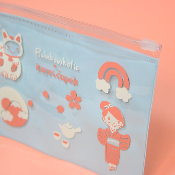 Rainbowholic x Karel Capek Blue Flat Pouch + Sticker Sheet