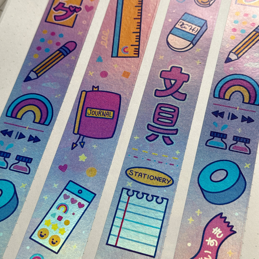 (MT124) Original Rainbowholic x Tazdaunicorn Doki Doki Kira Kira Bungu 2.5CM Hologram Tape