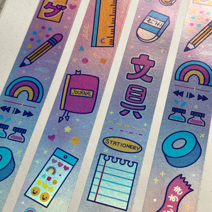 (MT124) Original Rainbowholic x Tazdaunicorn Doki Doki Kira Kira Bungu 2.5CM Hologram Tape