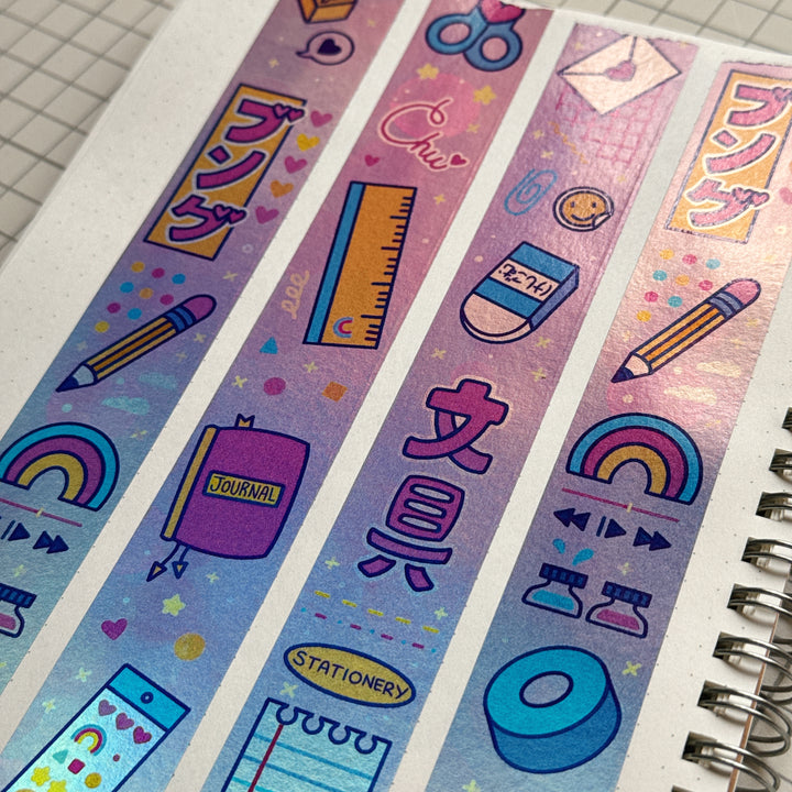 (MT124) Original Rainbowholic x Tazdaunicorn Doki Doki Kira Kira Bungu 2.5CM Hologram Tape
