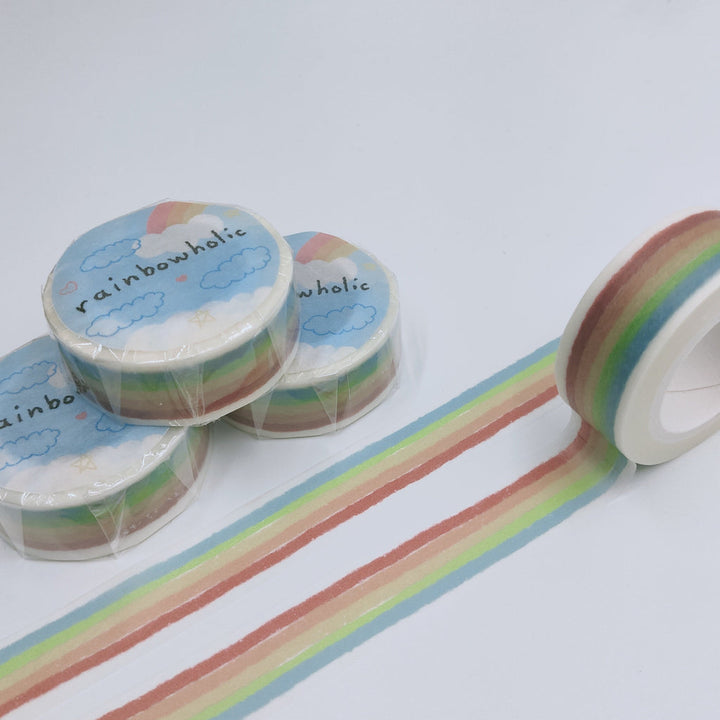 (MT001) Cinta washi original de arcoíris