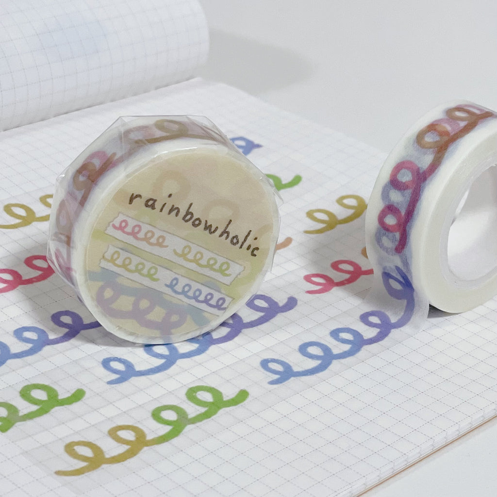 (MT008) Original Rainbow Swirls Washi Tape