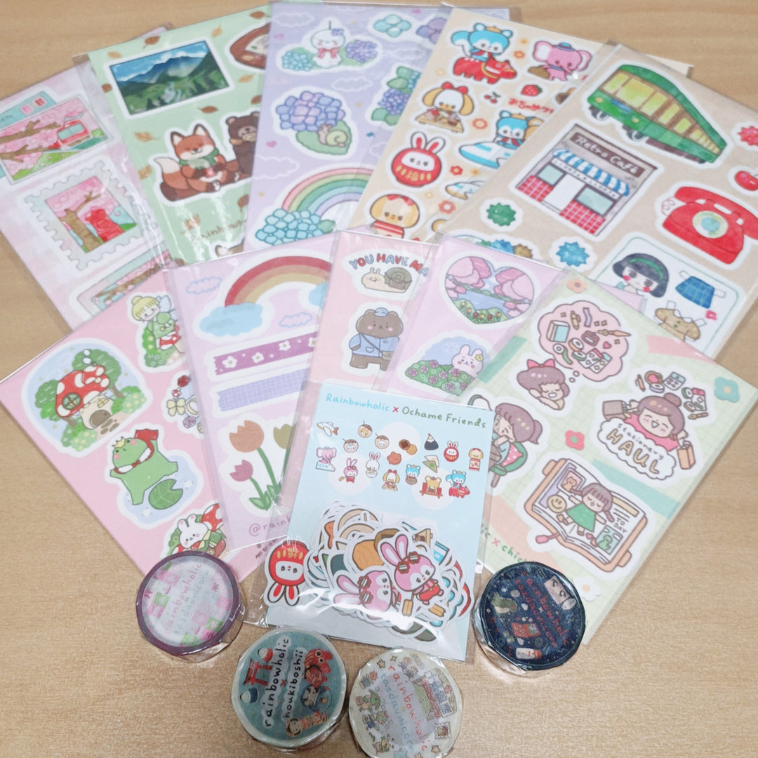 Caja de papelería kawaii de Rainbowholic
