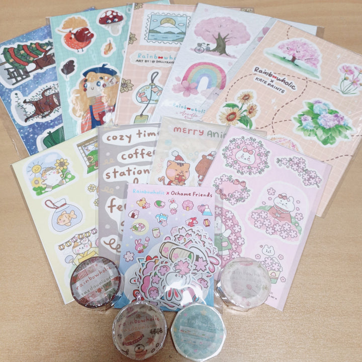 Caja de papelería kawaii de Rainbowholic