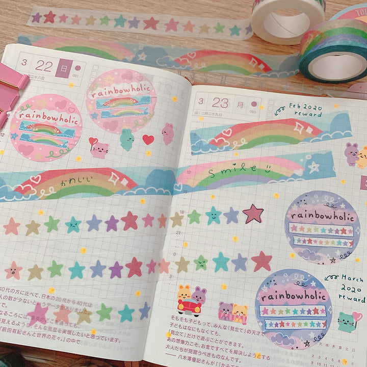 (MT005) Cinta washi original de Rainbow Connection
