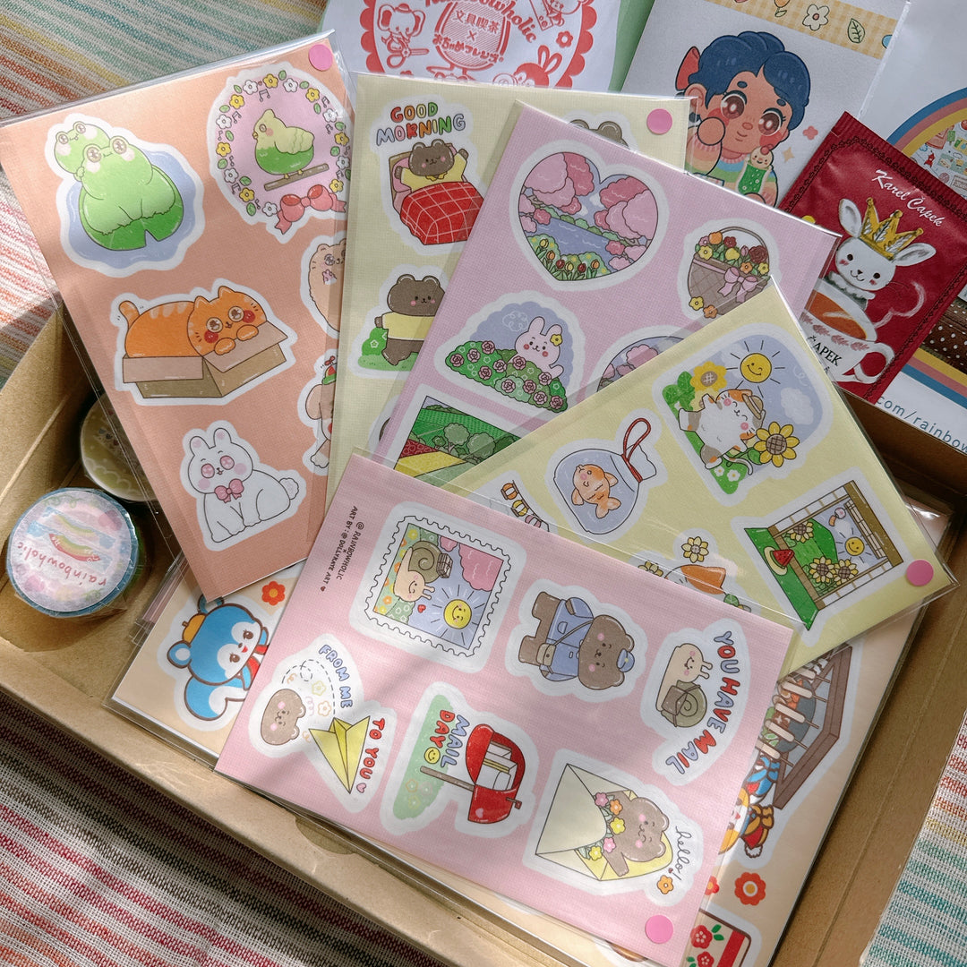 Caja de papelería kawaii de Rainbowholic