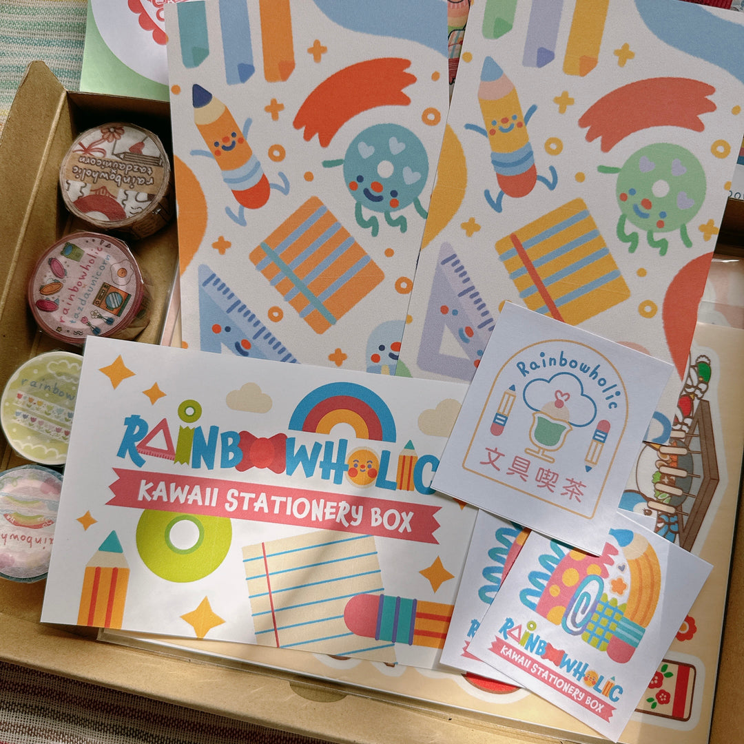 Caja de papelería kawaii de Rainbowholic