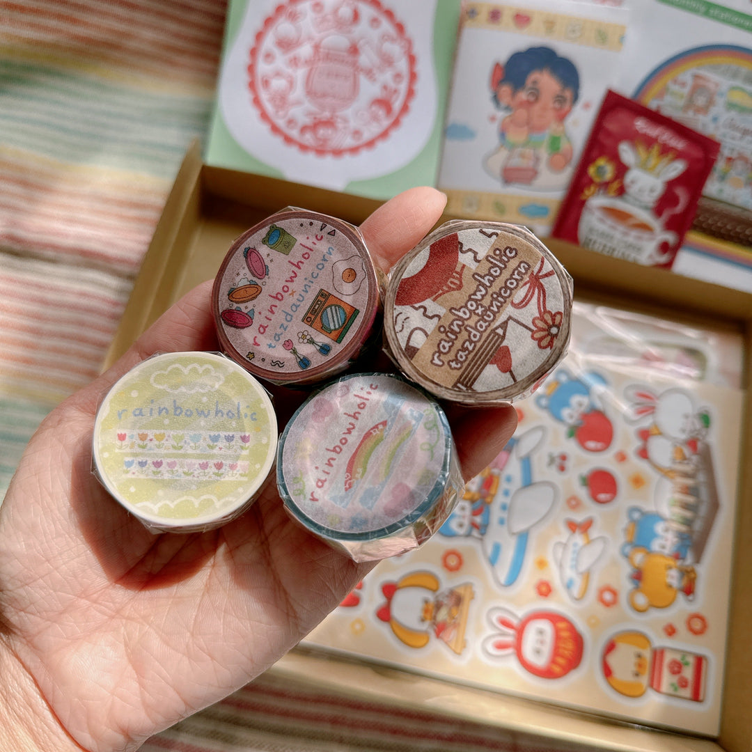 Caja de papelería kawaii de Rainbowholic