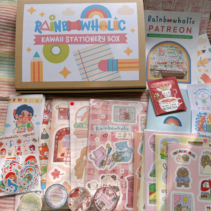 Caja de papelería kawaii de Rainbowholic