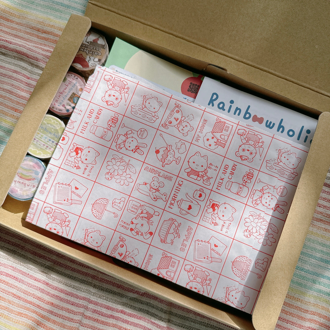 Caja de papelería kawaii de Rainbowholic