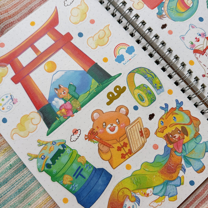 (ST088) Original Rainbowholic x Napyonz Year of the Dragon Sticker Set (2 sheets)