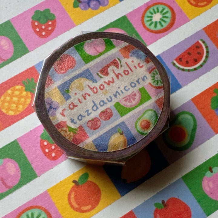 (MT107) Cinta washi original de frutas Rainbowholic x Tazdaunicorn