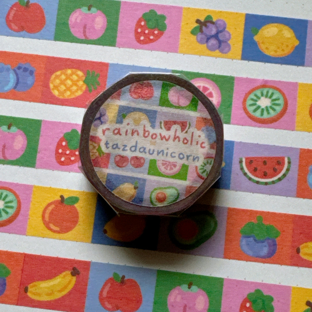 (MT107) Cinta washi original de frutas Rainbowholic x Tazdaunicorn