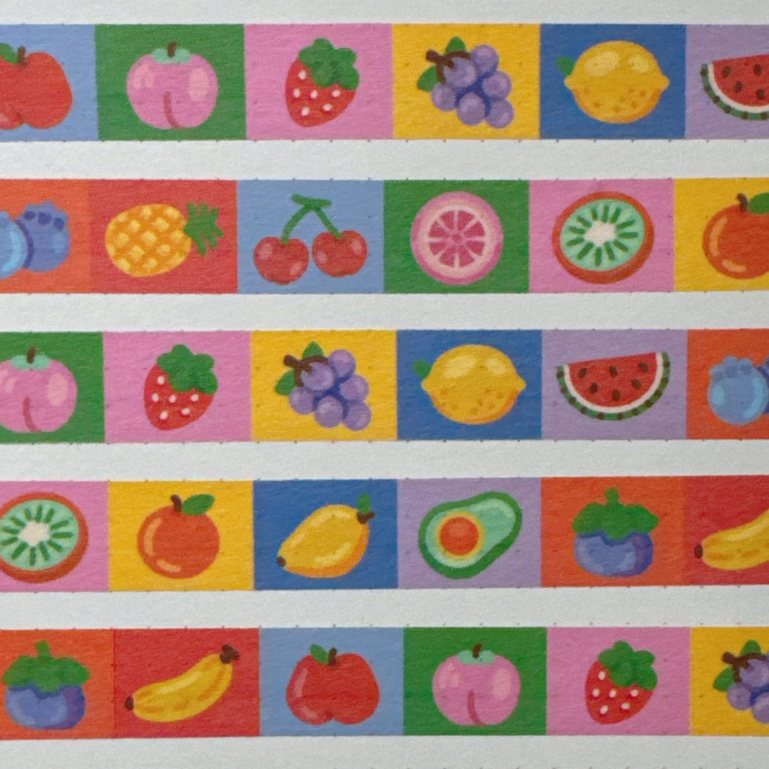 (MT107) Cinta washi original de frutas Rainbowholic x Tazdaunicorn