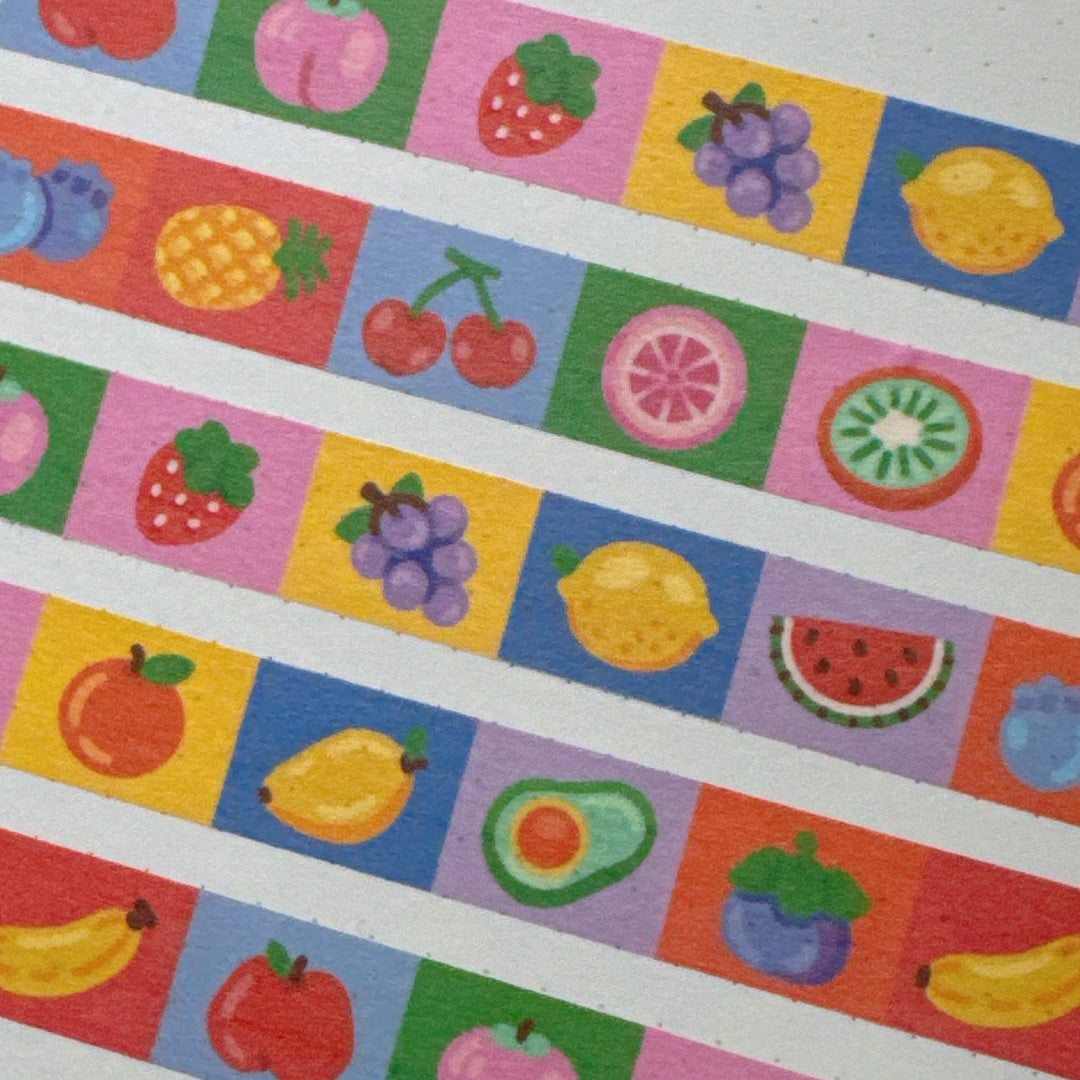 (MT107) Cinta washi original de frutas Rainbowholic x Tazdaunicorn