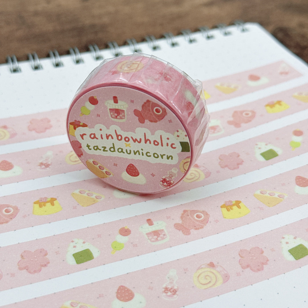 (MT123) Original Rainbowholic x Tazdaunicorn Sakura Snacks Washi Tape