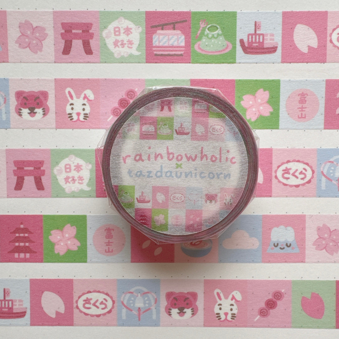 (MT092) Original Rainbowholic x Tazdaunicorn Sakura & Mt. Fuji Washi Tape