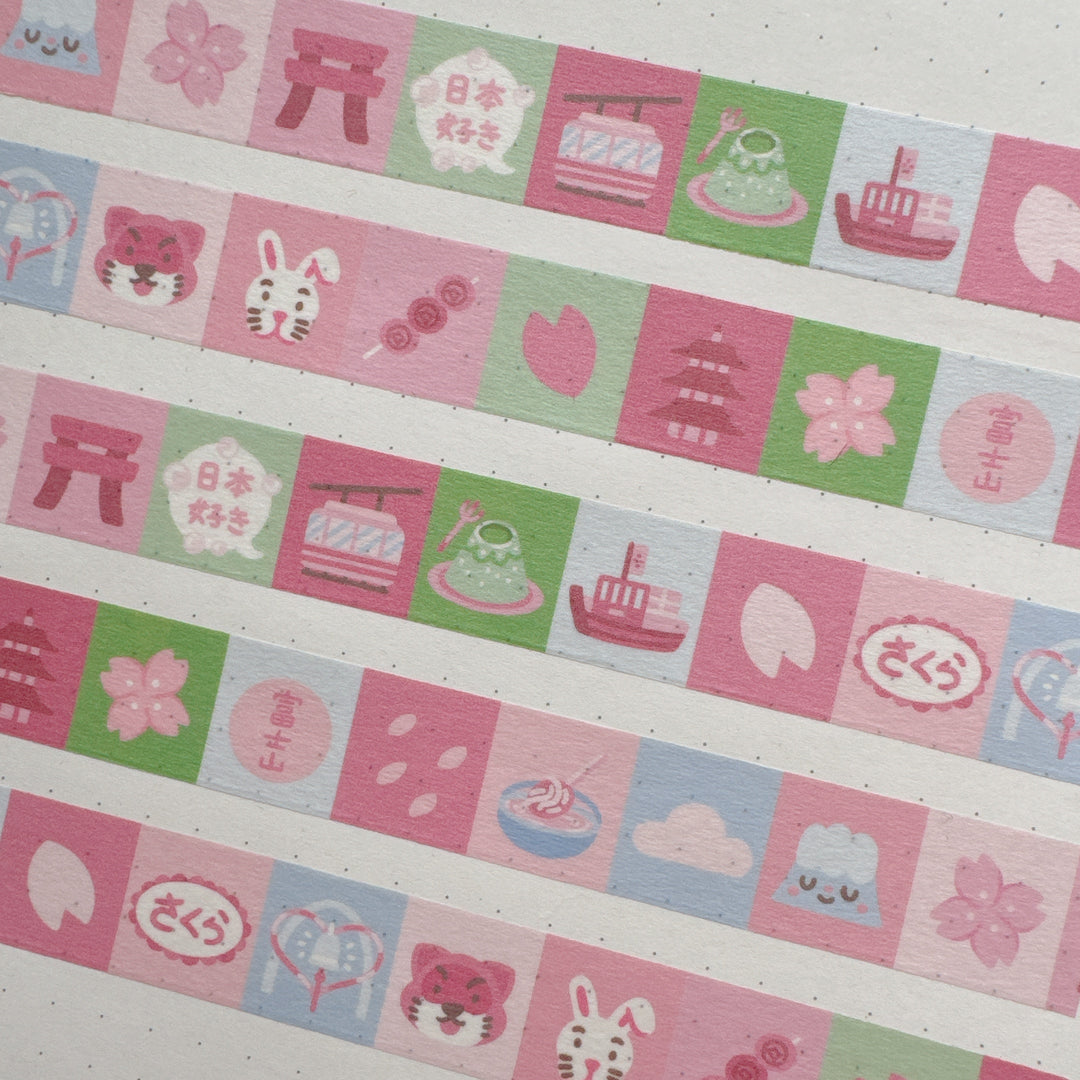 (MT092) Original Rainbowholic x Tazdaunicorn Sakura & Mt. Fuji Washi Tape