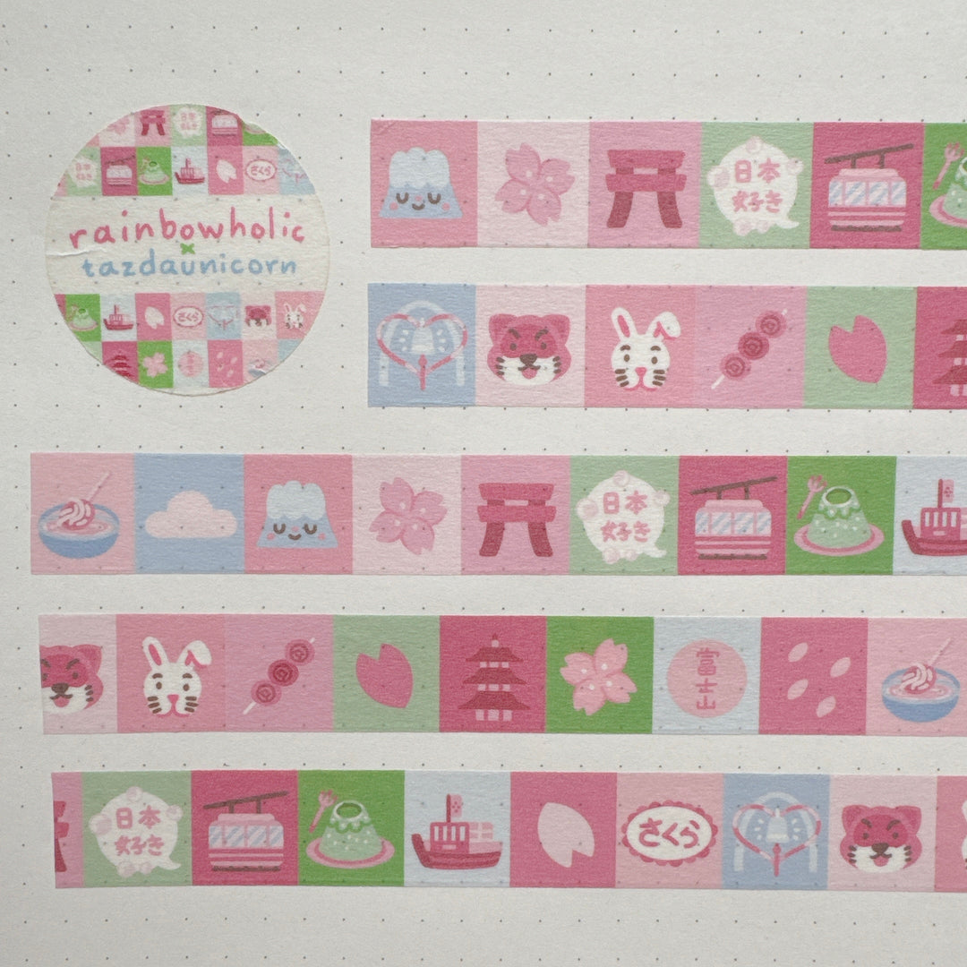 (MT092) Original Rainbowholic x Tazdaunicorn Sakura & Mt. Fuji Washi Tape