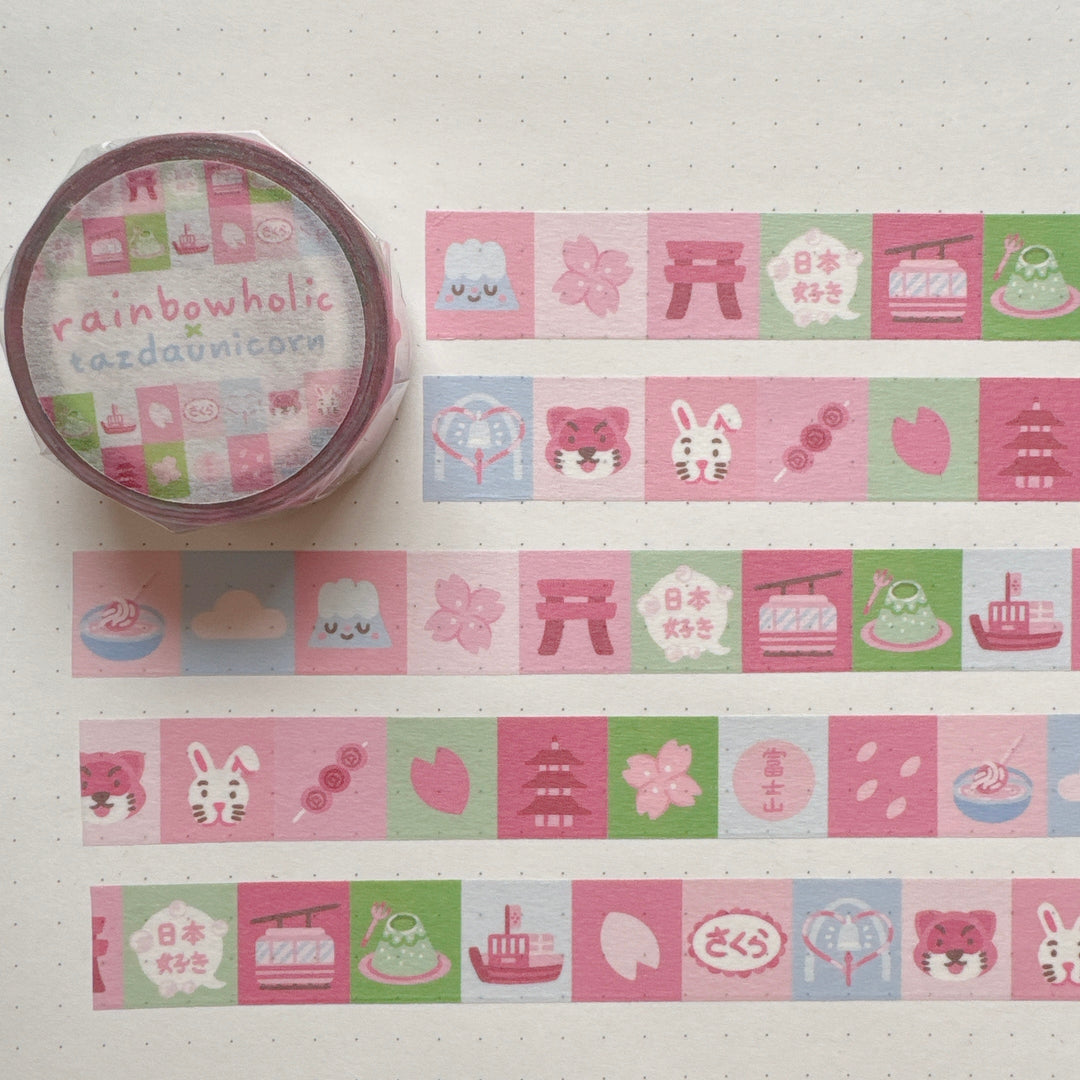 (MT092) Original Rainbowholic x Tazdaunicorn Sakura & Mt. Fuji Washi Tape