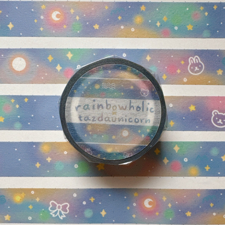 (MT101) Cinta washi original de cielos estrellados de Rainbowholic x Tazdaunicorn