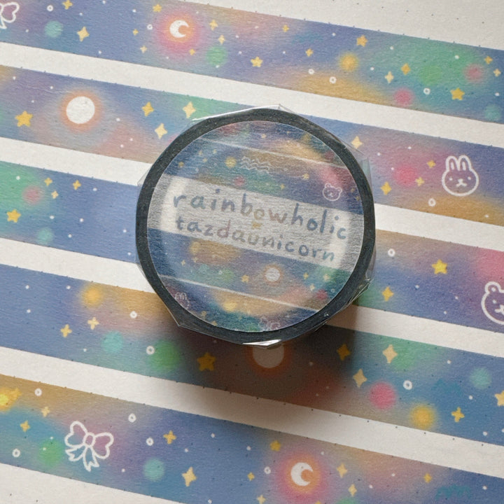 (MT101) Cinta washi original de cielos estrellados de Rainbowholic x Tazdaunicorn