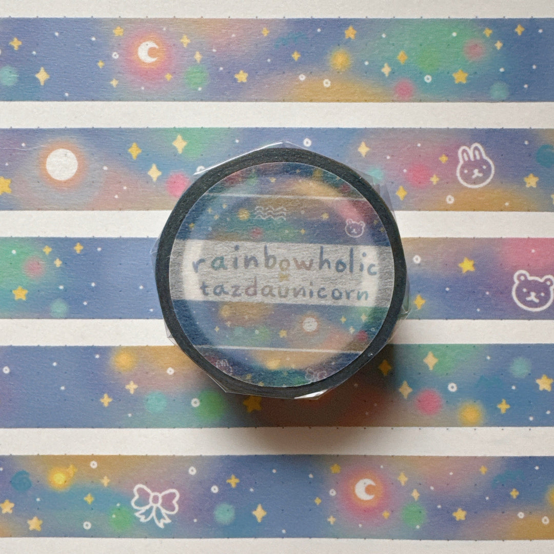 (MT101) Cinta washi original de cielos estrellados de Rainbowholic x Tazdaunicorn