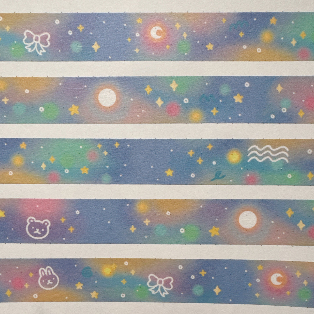 (MT101) Cinta washi original de cielos estrellados de Rainbowholic x Tazdaunicorn