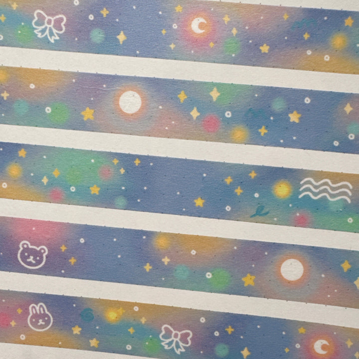 (MT101) Cinta washi original de cielos estrellados de Rainbowholic x Tazdaunicorn
