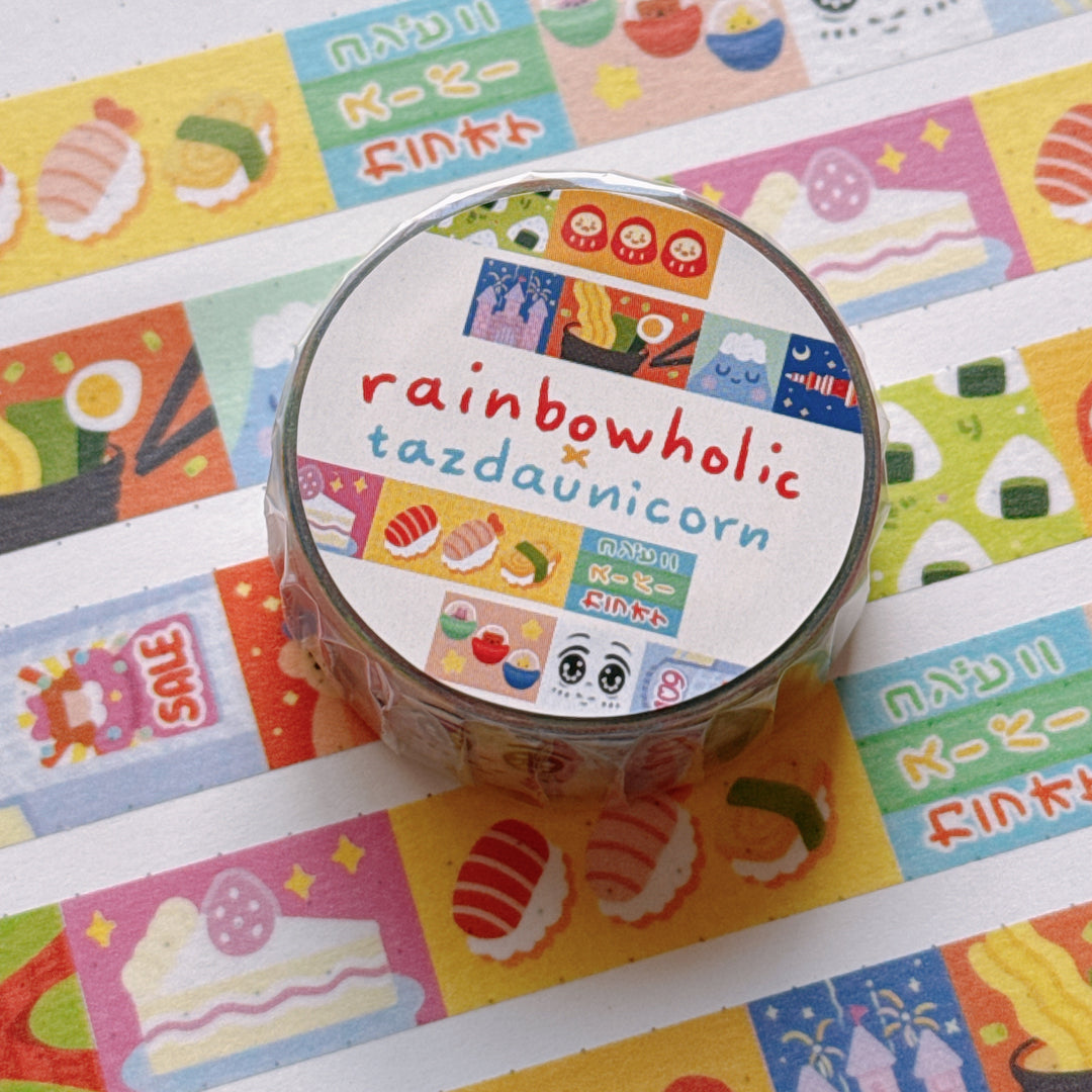 (MT132) Original Rainbowholic x Tazdaunicorn Tokyo Washi Tape