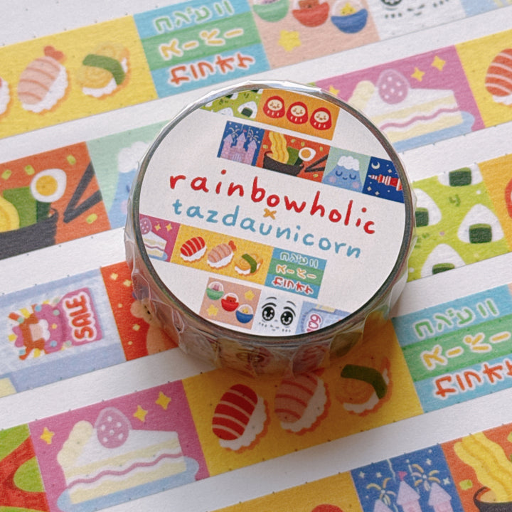 (MT132) Original Rainbowholic x Tazdaunicorn Tokyo Washi Tape