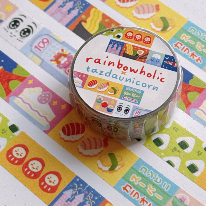 (MT132) Original Rainbowholic x Tazdaunicorn Tokyo Washi Tape