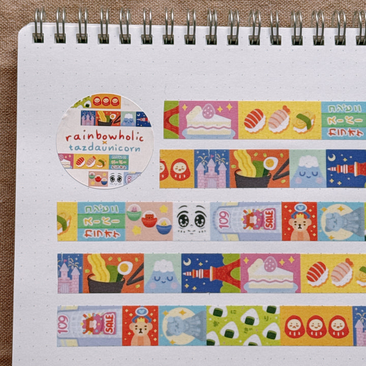 (MT132) Original Rainbowholic x Tazdaunicorn Tokyo Washi Tape