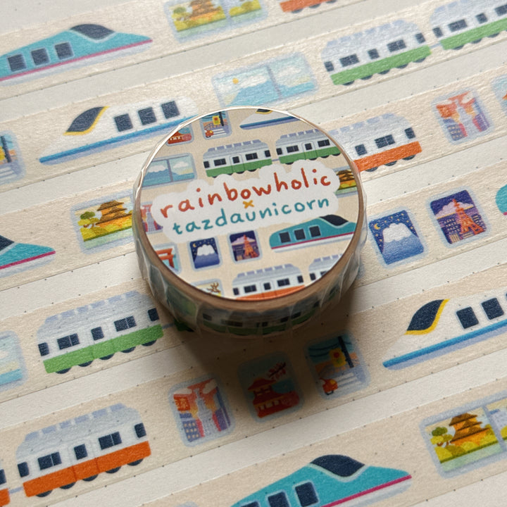 (MT128) Original Rainbowholic x Tazdaunicorn Train Window Washi Tape