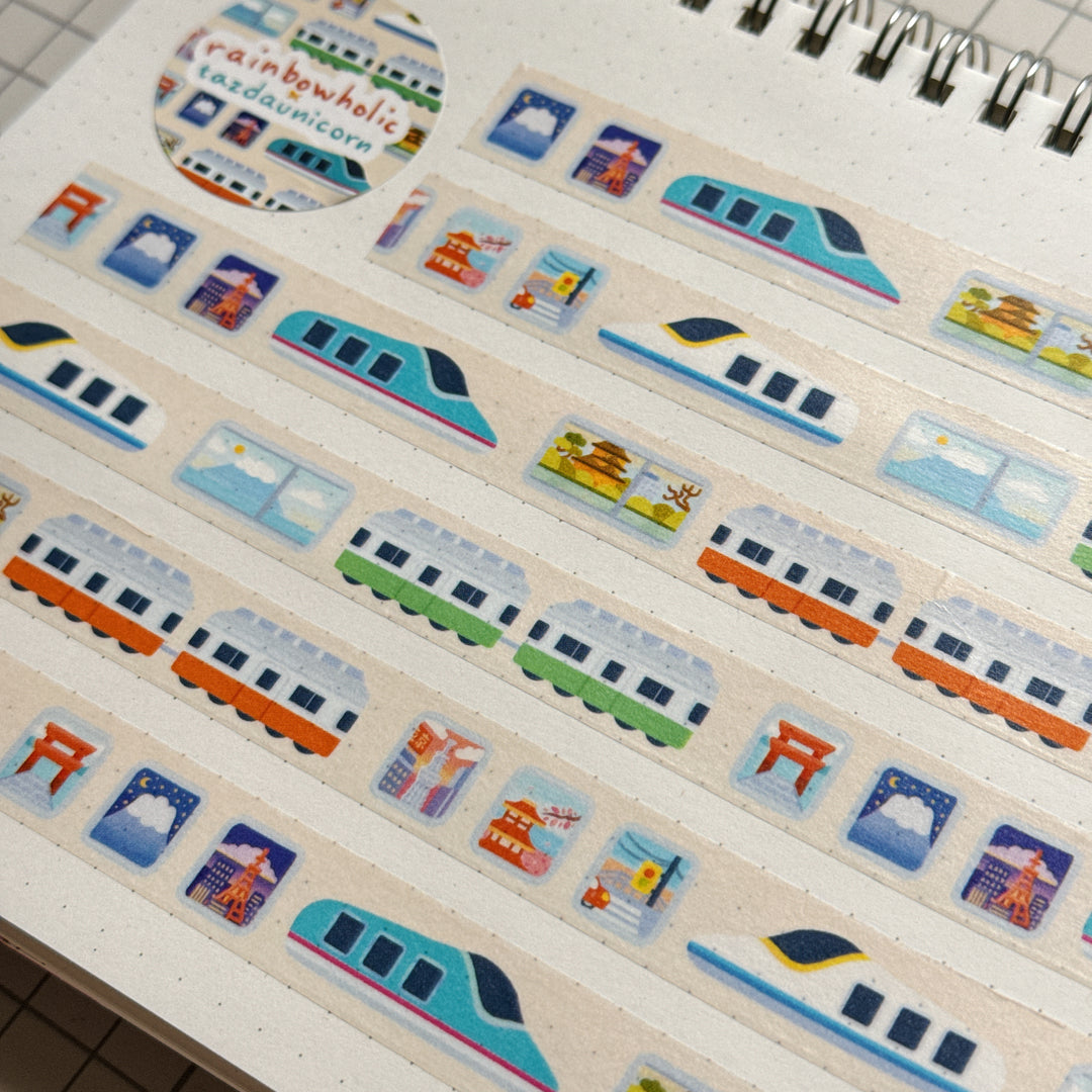 (MT128) Original Rainbowholic x Tazdaunicorn Train Window Washi Tape