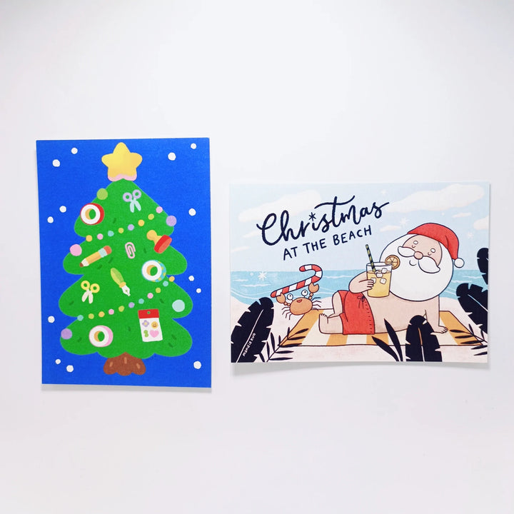 Cartes postales originales de Noël Rainbowholic x Chichilittle et Mandie Kuo