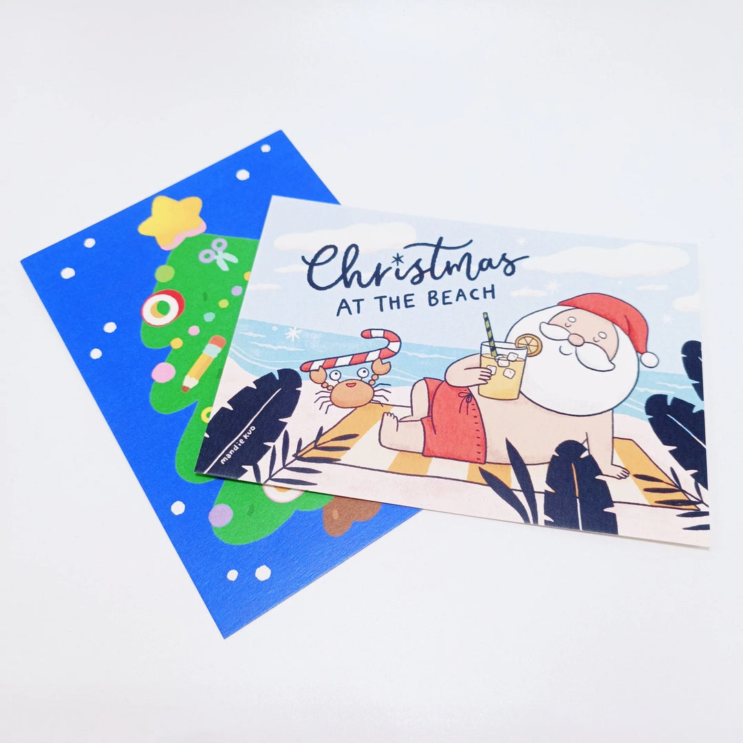Cartes postales originales de Noël Rainbowholic x Chichilittle et Mandie Kuo