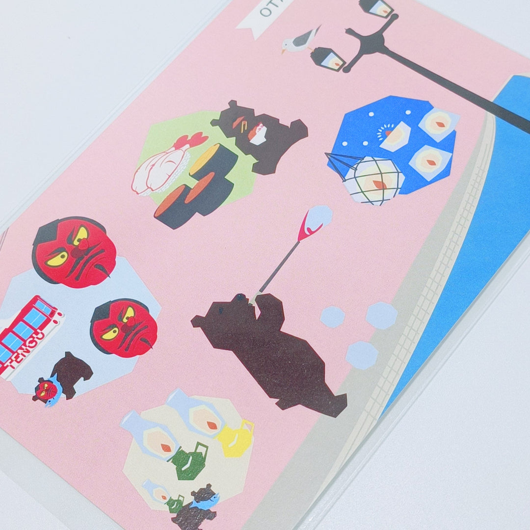 [Hokkaido Post Limited] Hokkaido Otaru Bears Postcard (Pink)