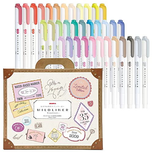 Pre-order] Zebra Mildliner Pastel Highlighter + Gift Box Set (35 pcs. –  Rainbowholic Shop