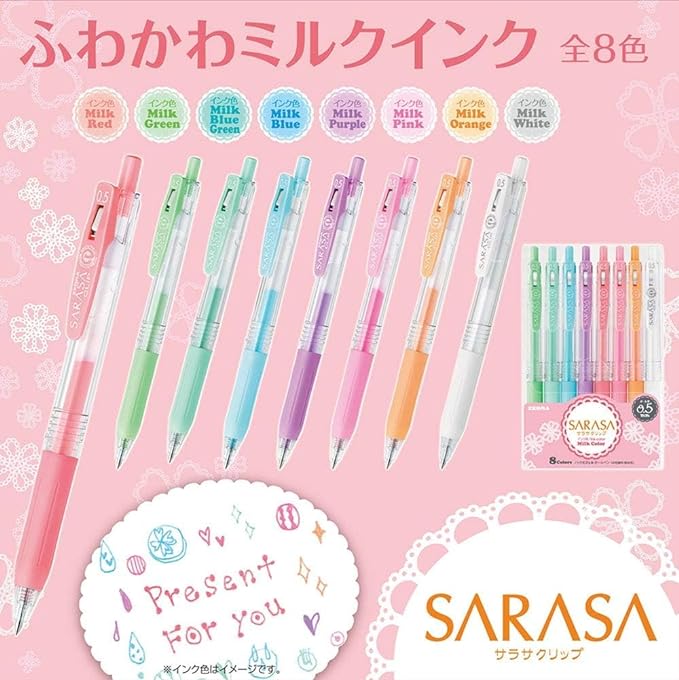 [Pre-order] Zebra SARASA Milky Color Pen Set (8 pcs.)