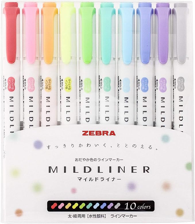 [Pre-order] Zebra Mildliner Pastel Highlighter Set (10 pcs.)