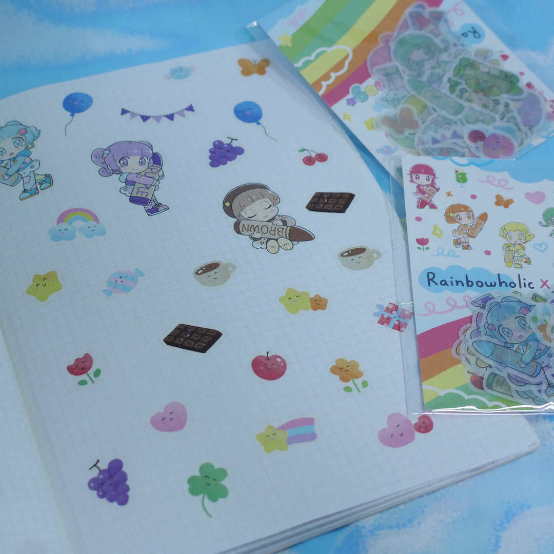(FS002) Rainbowholic x mog Rainbow Stationery Girls Flake Seal