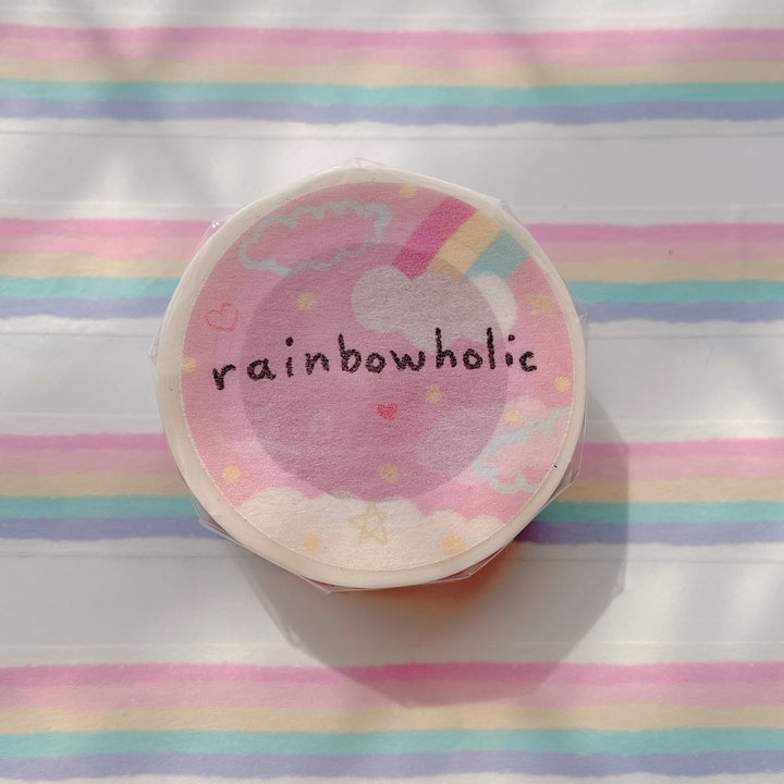 (MT002) Cinta washi original de arcoíris pastel
