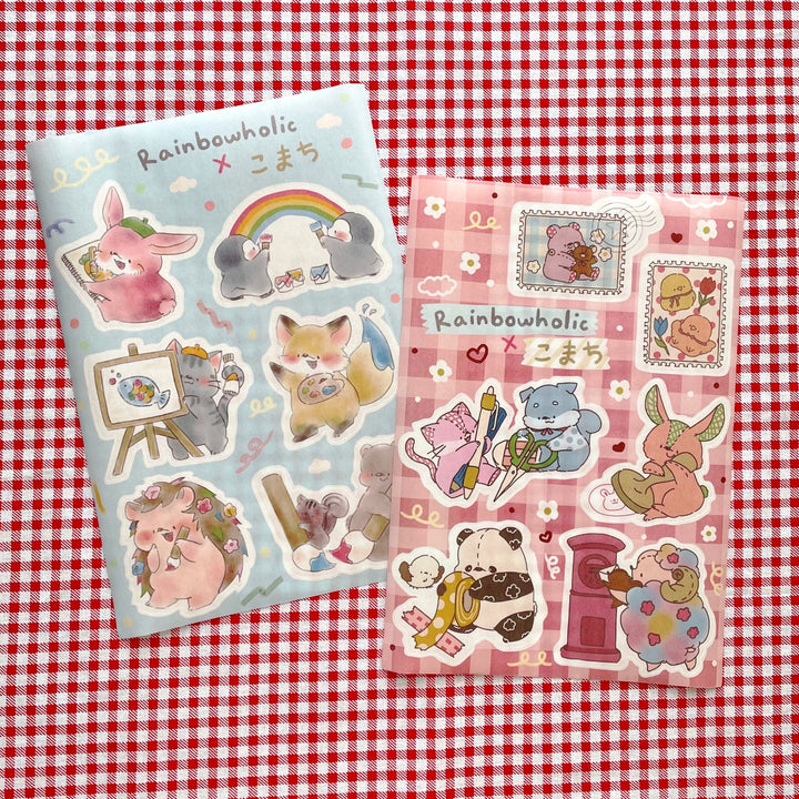 (ST037) Juego de pegatinas originales Rainbowholic x Komachi Kawaii Atelier (2 hojas)
