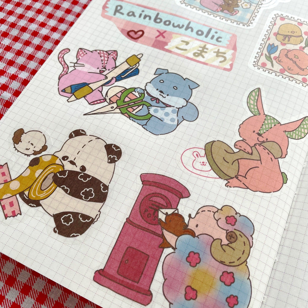 (ST037) Juego de pegatinas originales Rainbowholic x Komachi Kawaii Atelier (2 hojas)