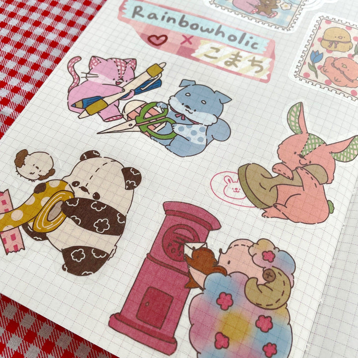 (ST037) Juego de pegatinas originales Rainbowholic x Komachi Kawaii Atelier (2 hojas)